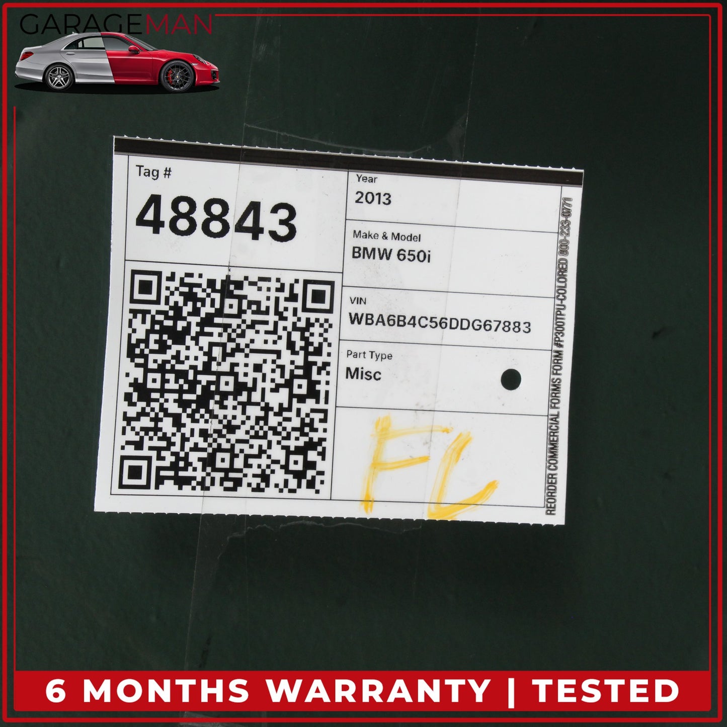 2013-2019 BMW 650i F06 Sedan Panoramic Sunroof Glass 7274163 OEM