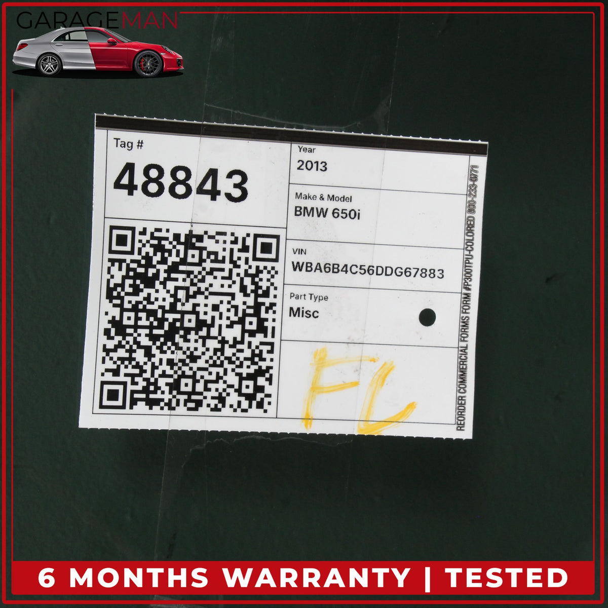 2013-2019 BMW 650i F06 Sedan Panoramic Sunroof Glass 7274163 OEM