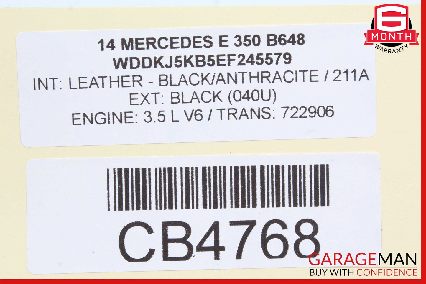 10-18 Mercedes W212 E250 CLS350 Front Right Side Seat Side Airbag Air Bag OEM