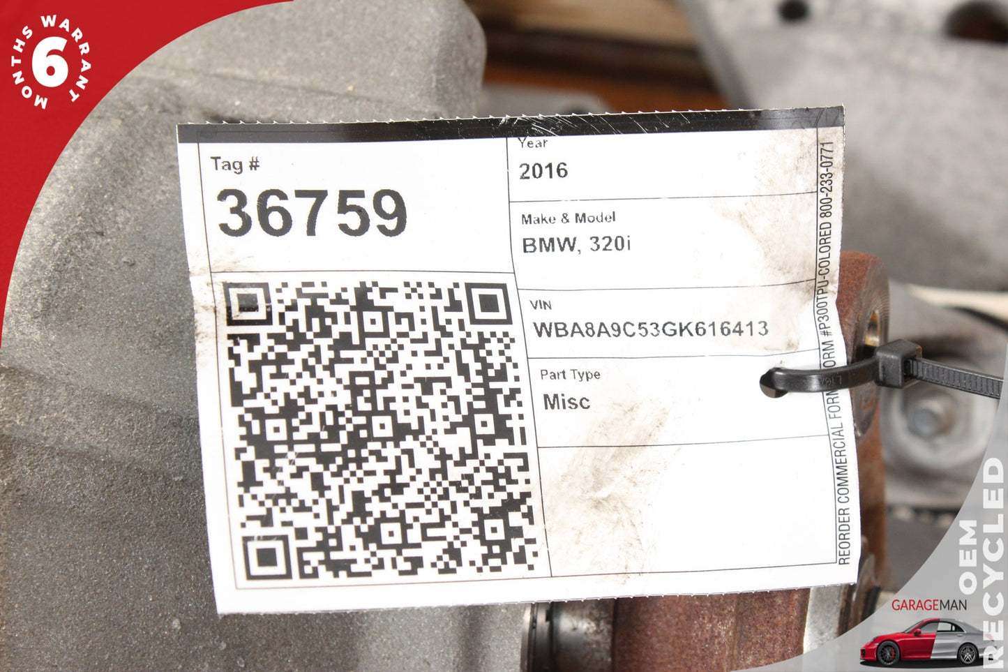 2012-2016 BMW 320i F30 RWD 2.0L GA8HP45 Automatic Transmission mileage 108104