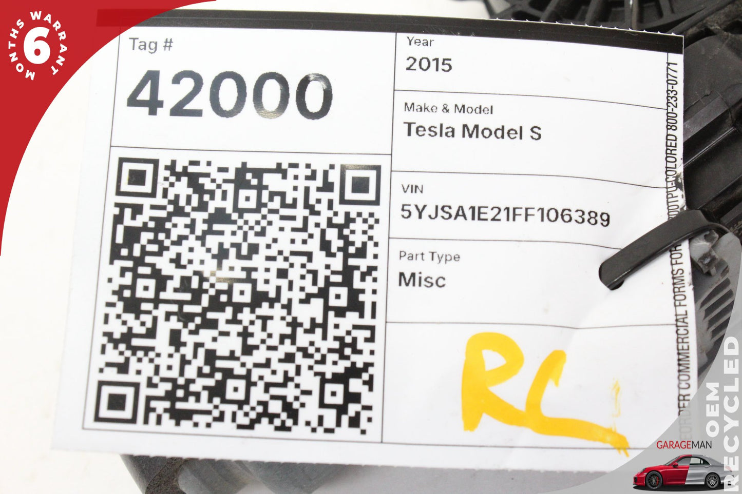 2012-2020 Tesla Model S 85D Rear Left Driver Side Window Regulator Motor OEM