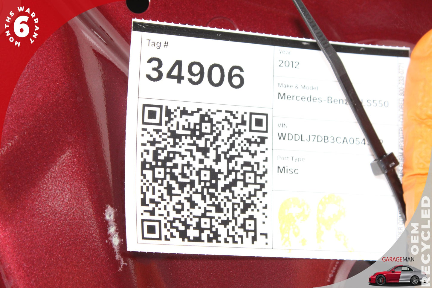 2012-2018 Mercedes W218 CLS550 Rear Right Passenger Side Door Shell Red OEM