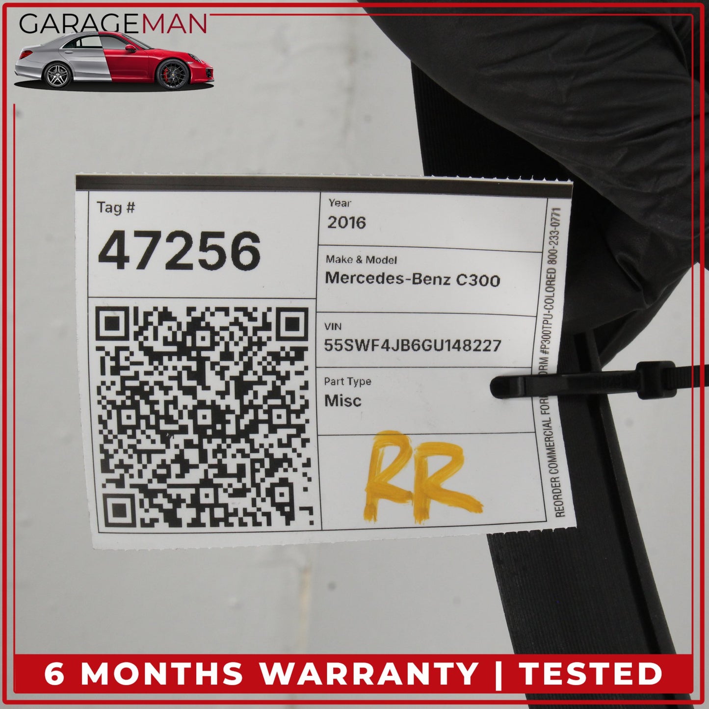 2015-2021 Mercedes W205 C300 Rear Right Side Door Rubber Seal 2056970151 OEM