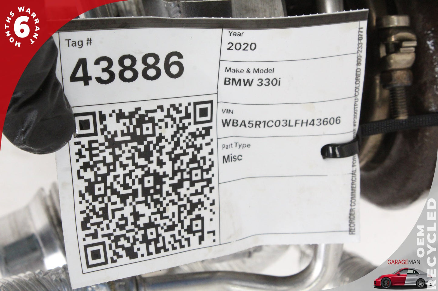 2019-2023 BMW 330i G20 Turbo Turbocharger w/ Exhaust Manifold 8631904