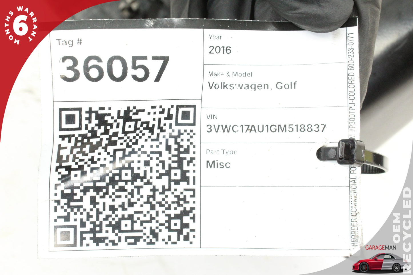 2015-2020 Volkswagen Golf Rear Right Rearward Trailing Control Arm 1K0501476 OEM