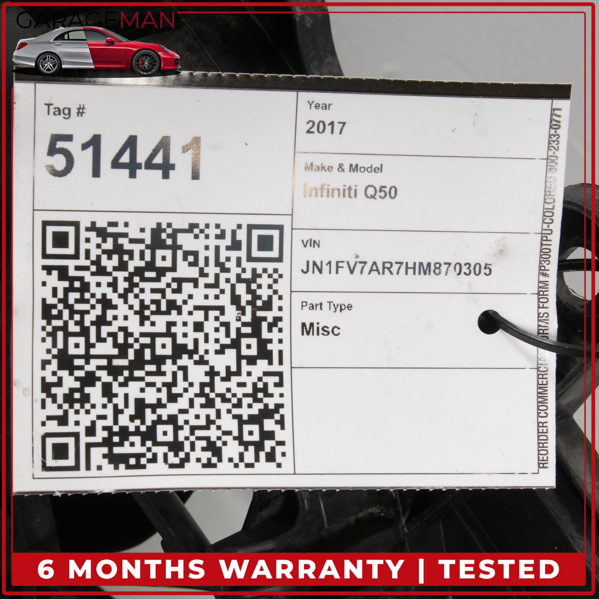 2016-2024 Infiniti Q50 Q60 Radiator Cooling Fan Motor Assembly 214814HK0B OEM