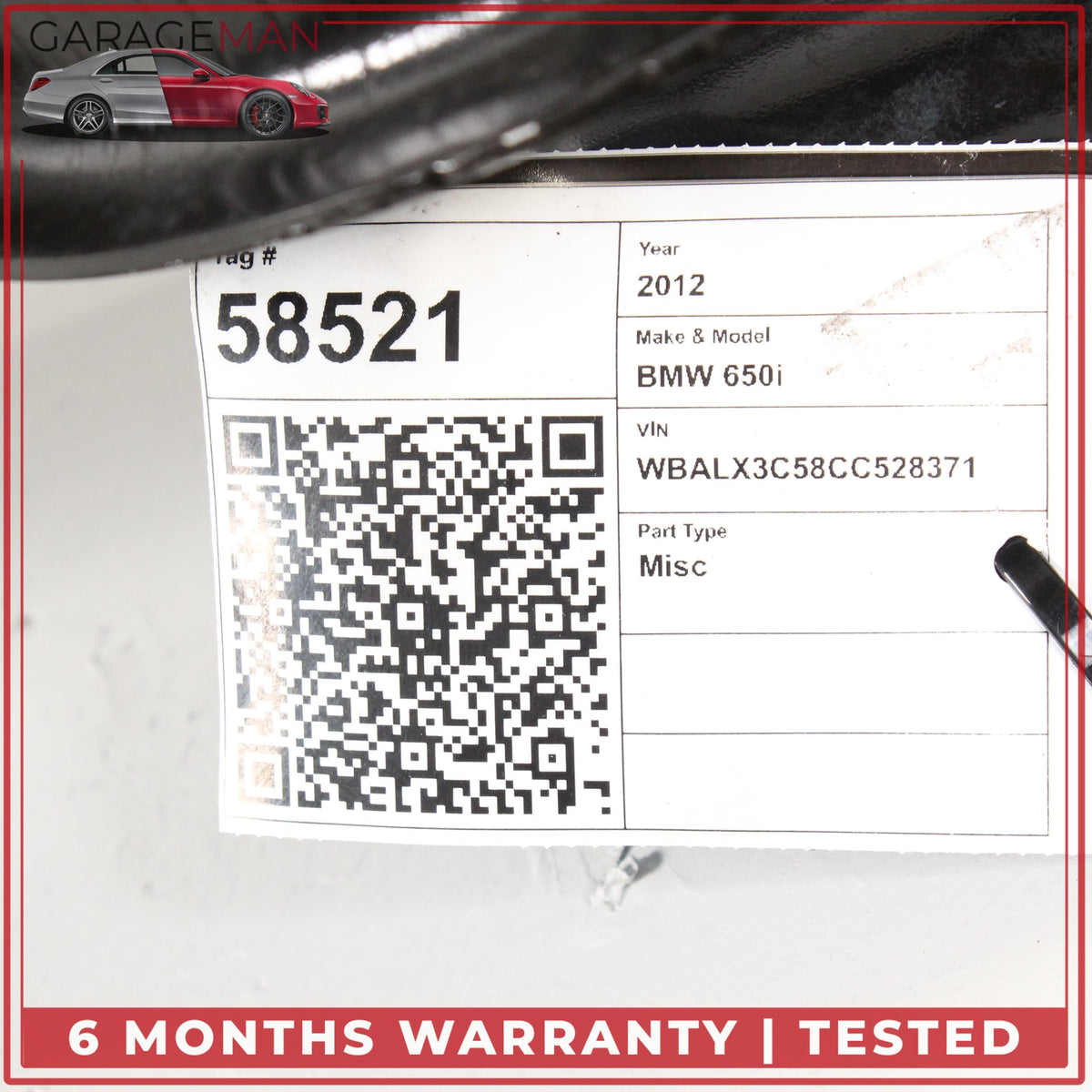 2012-2018 BMW 650i F13 Rear Bumper Reinforcement Impact Crash Bar Beam OEM