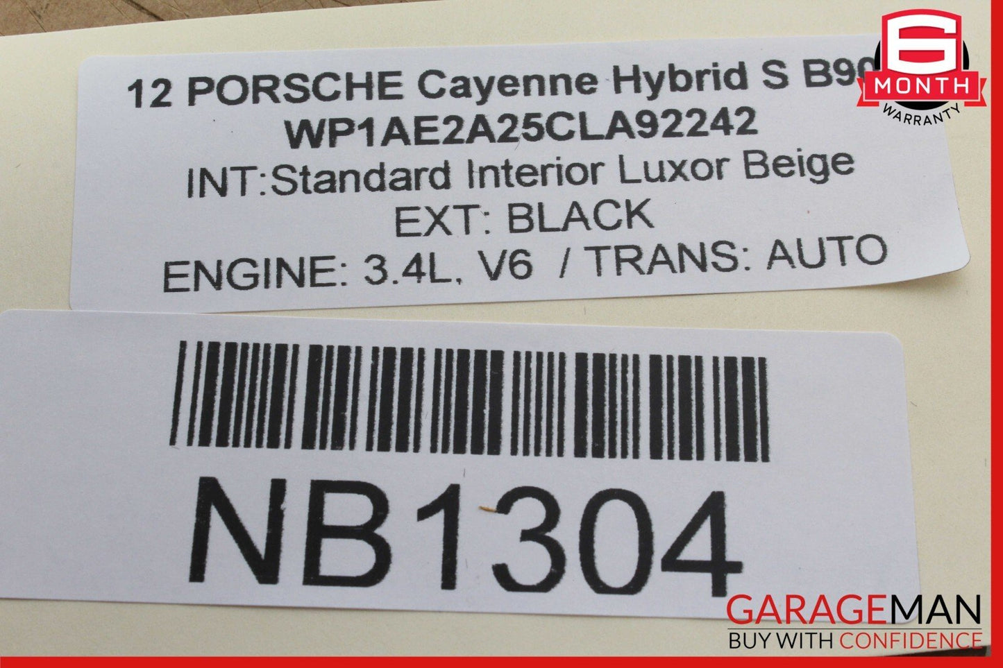 11-18 Porsche Cayenne 958 Hybrid S Knee Airbag Air Bag Left Side Beige OEM