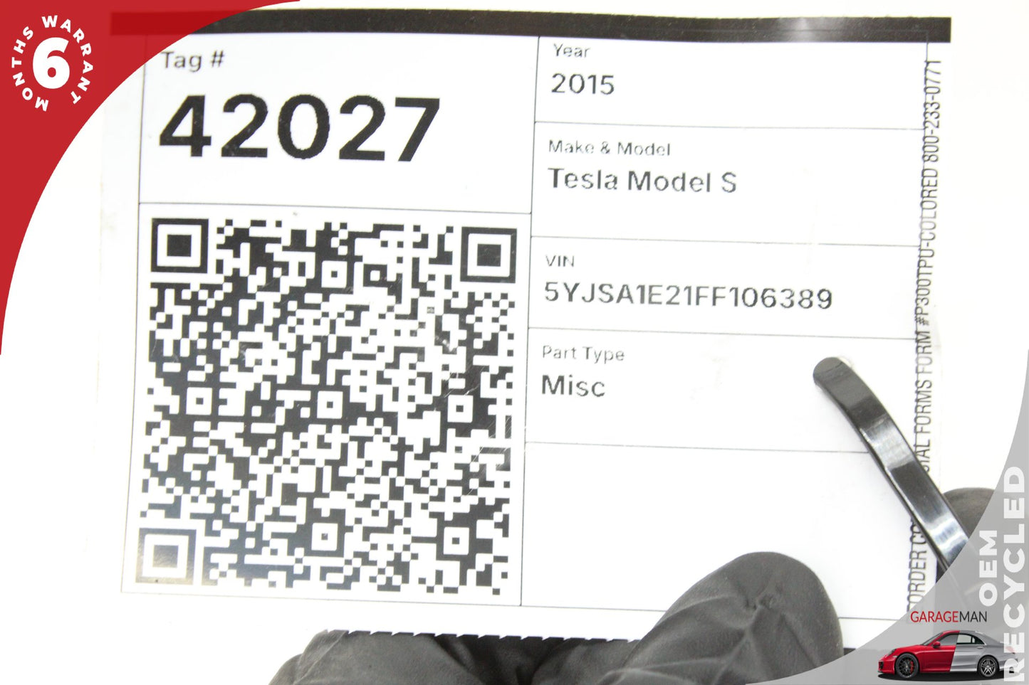 2012-2020 Tesla Model S Rear Left and Right Bumper Reflector 600770500C OEM