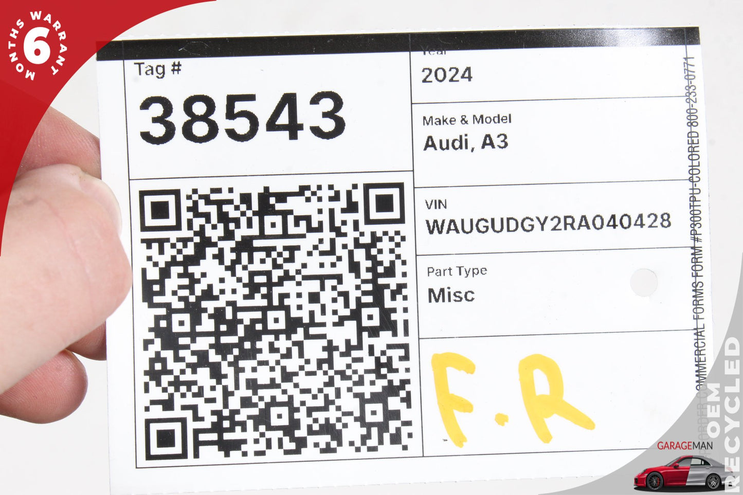 2022-2024 Audi A3 Sedan Right Rear Door Trim Panel 8Y0867378