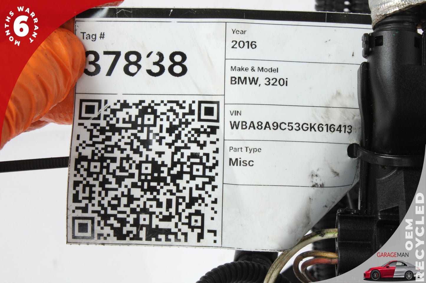 2012-2016 BMW 320i F30 Sedan Engine Wiring Harness 7605915