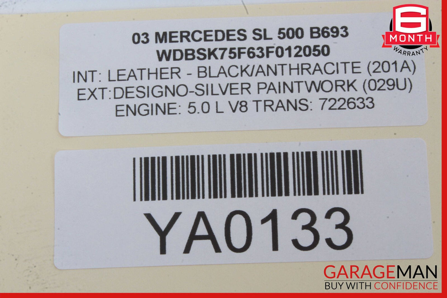 03-12 Mercedes R230 SL500 SL55 AMG Knee Airbag Air Bag Left Driver Side OEM