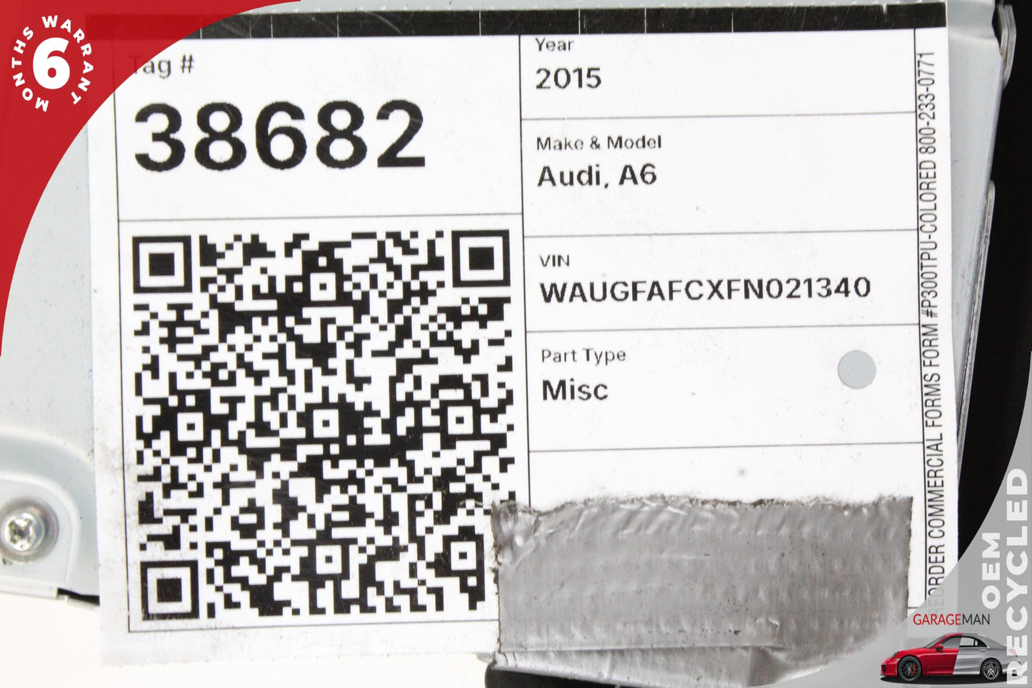 2012-2018 Audi A6 A7 S7 Rear Trunk Camera Control Module 4G0907441A OEM