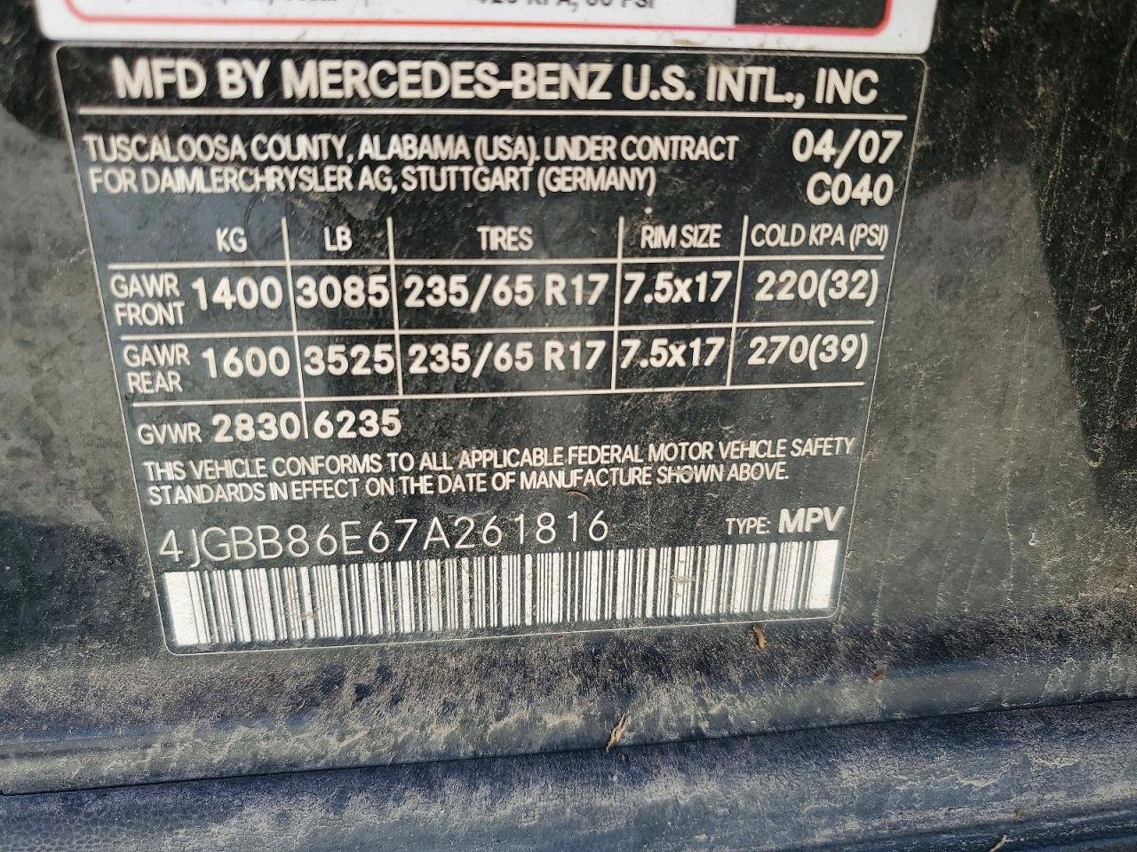 Parting Out- 2007 Mercedes-Benz ML350 W164- 113