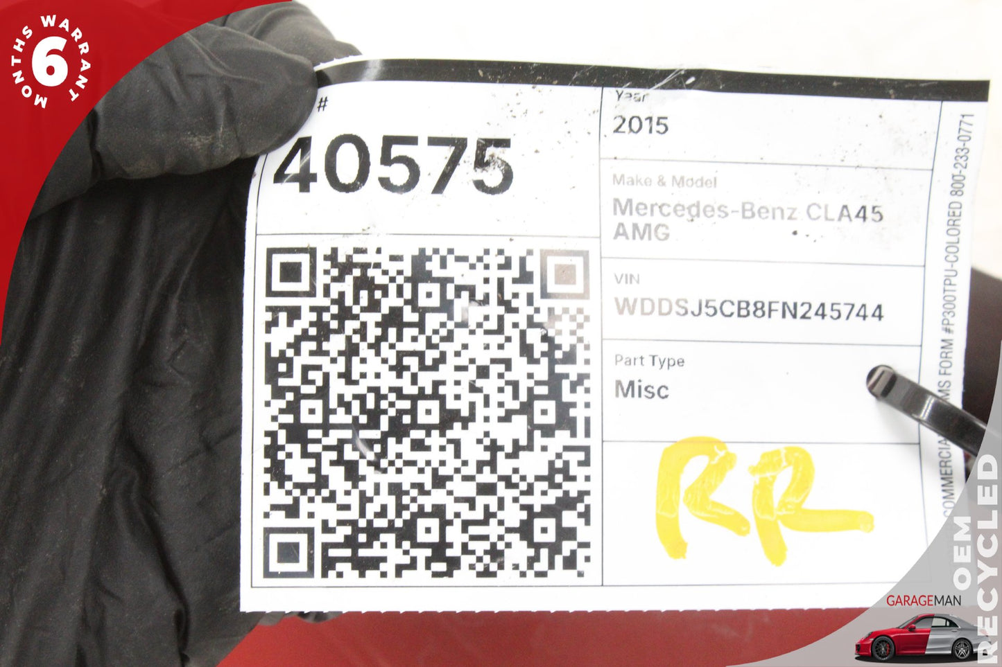 2014-2016 Mercedes W117 CLA45 AMG Rear Right Side Tail Light Lamp 1179060801 OEM