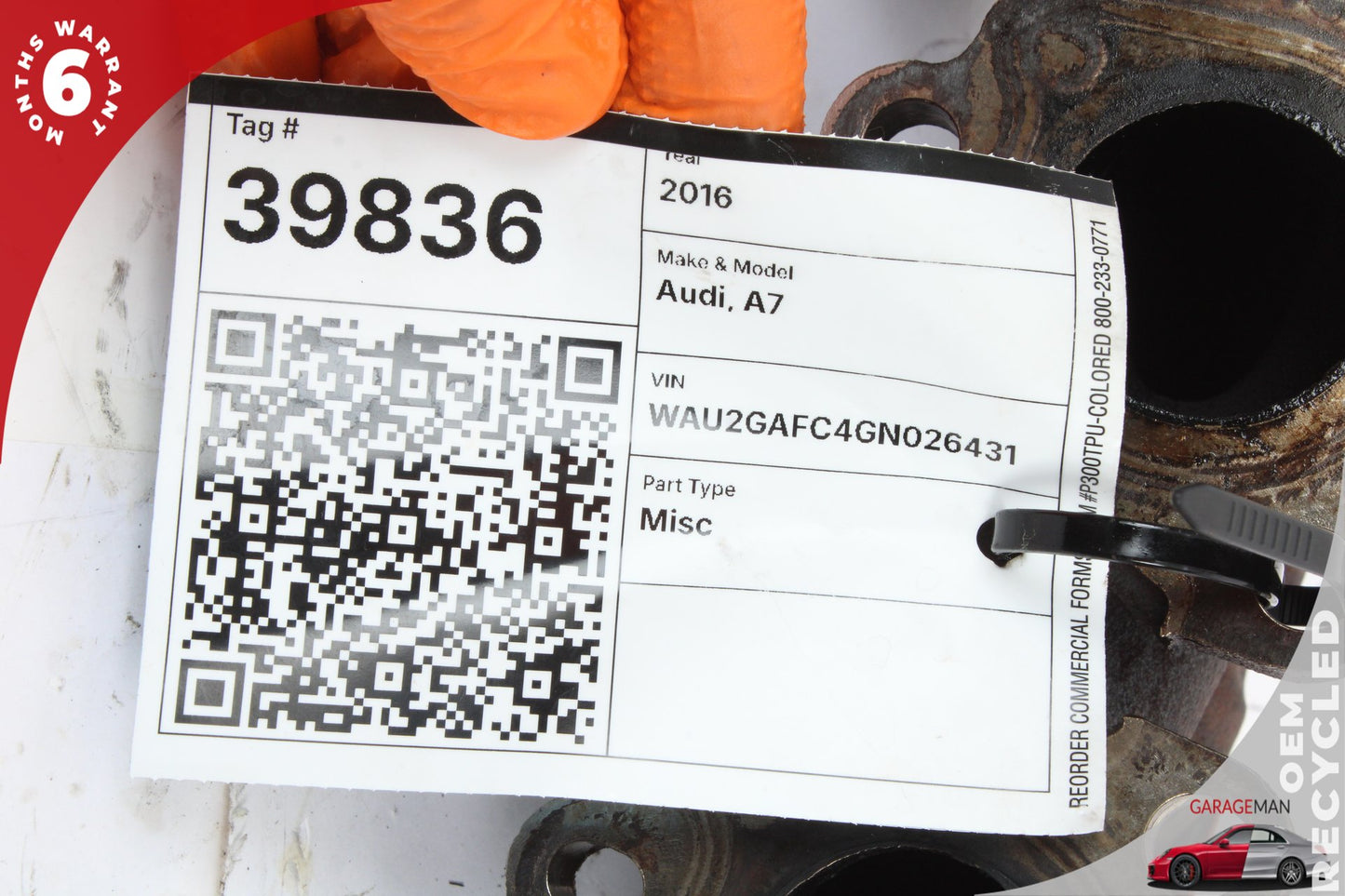 2012-2018 Audi A7 A6 A8 3.0L Left Side Exhaust Manifold Header 06E253033T OEM