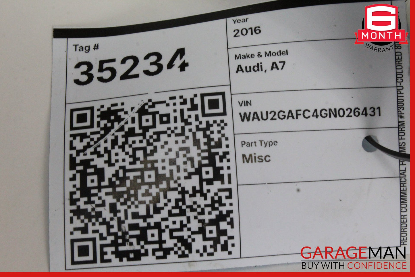 2012-2018 Audi A7 Front Left Driver Side Window Regulator Motor 8K0959801B OEM