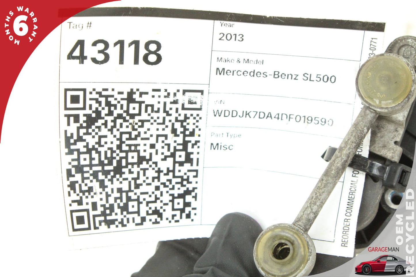 13-20 Mercedes-Benz SL500 R231 RWD Rear Left or Right Suspension Level Hight Sensor 0009050303