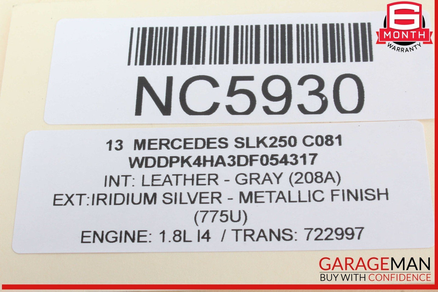 12-20 Mercedes R172 SLK250 SLC300 Door Airbag Left Driver Side 1728602502 OEM
