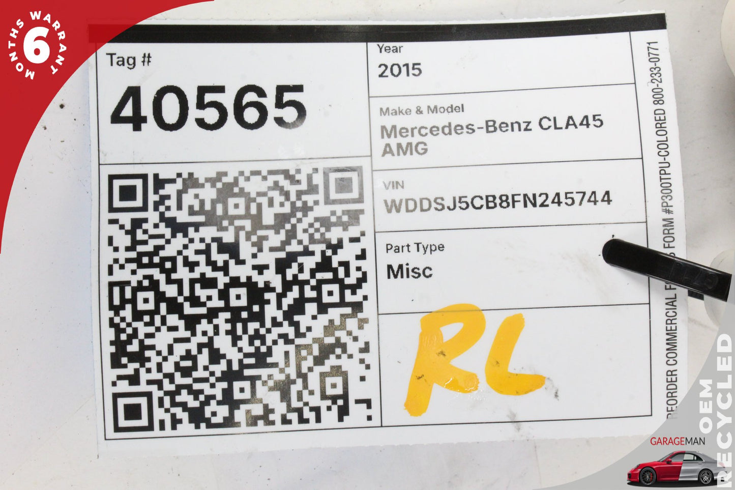 2014-2019 Mercedes W117 CLA45 AMG Rear Left Window Regulator Motor 61041112 OEM