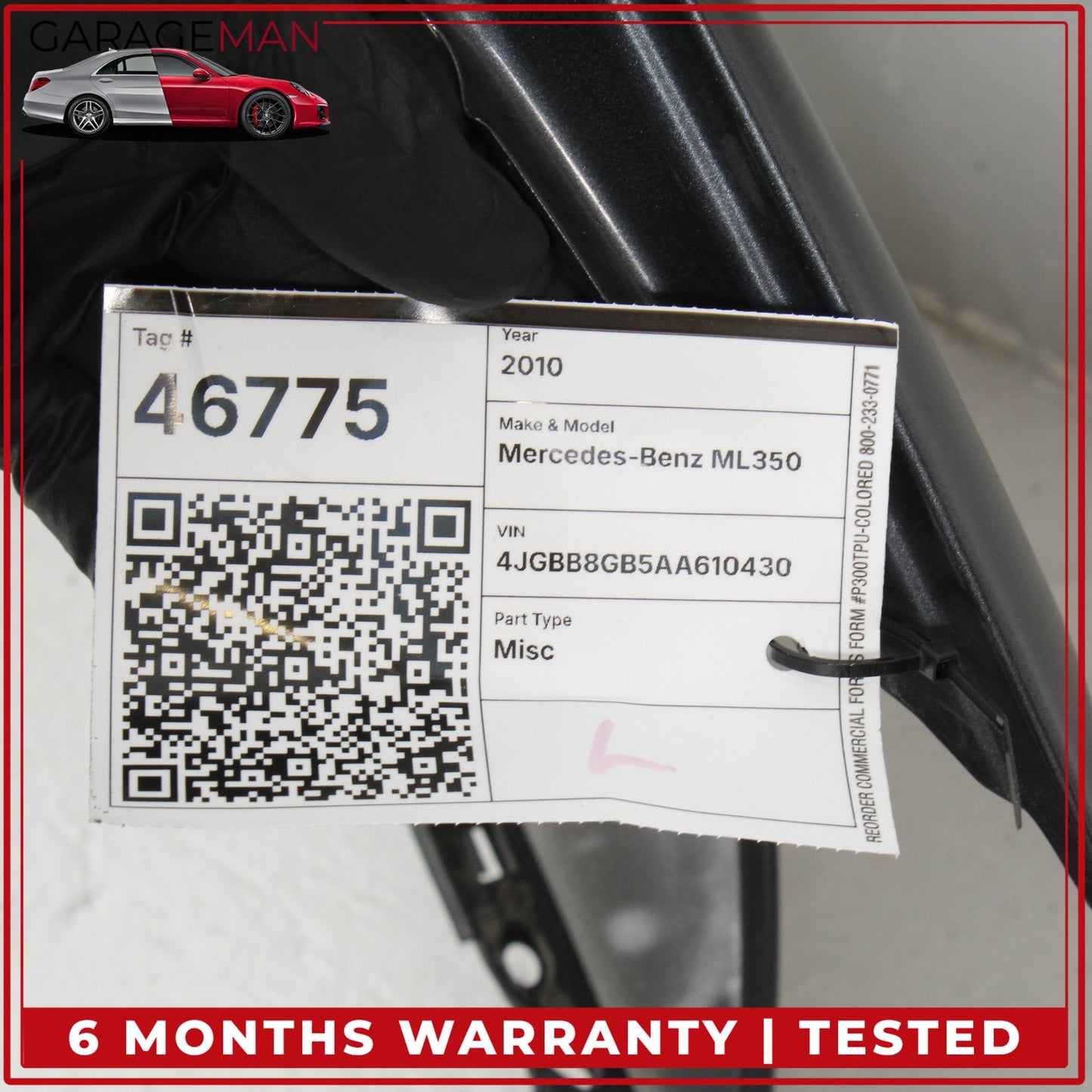 2006-2011 Mercedes-Benz ML350 W164 SUV Front Left Fender Panel 1648810101 TENORITE GRAY METALLIC PAINT