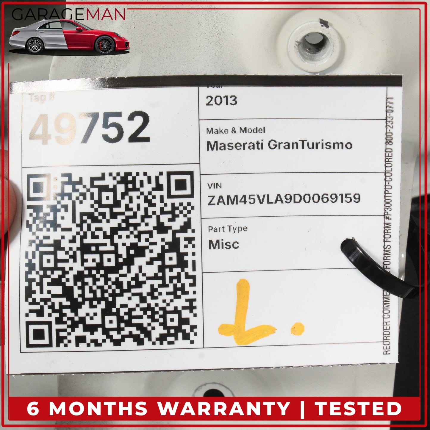 2008-2019 Maserati GranTurismo Coupe Front Left Door Shell White 68498700 OEM