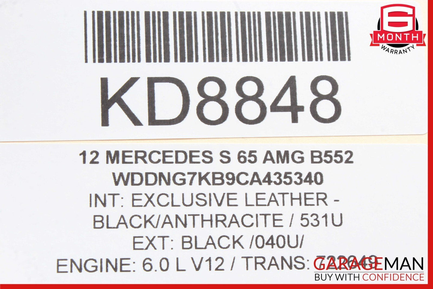 07-14 Mercedes W221 S65 S63 CL65 AMG Front Right Side Dashboard Airbag Air Bag