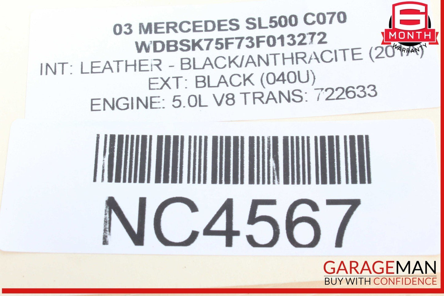 03-12 Mercedes R230 SL500 SL550 Steering Wheel Airbag Air Bag SRS OEM