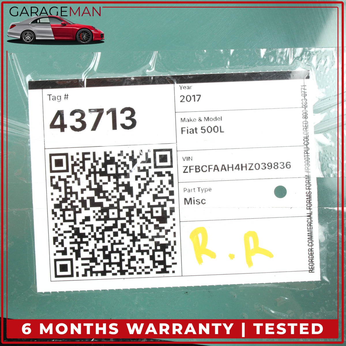 2014-2020 Fiat 500L Rear Right Passenger Side Quarter Window Glass 68201883AA OEM