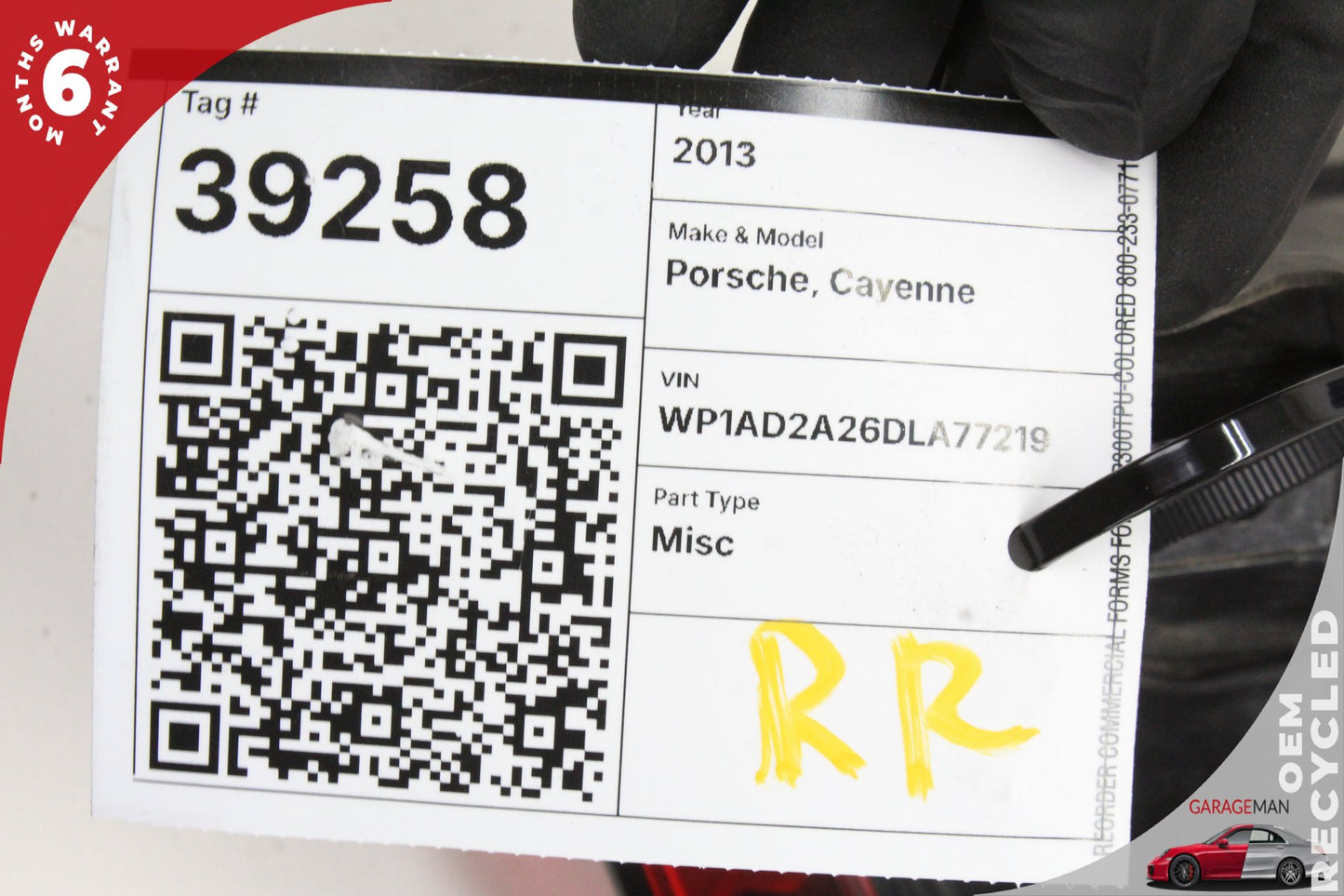 2011-2014 Porsche Cayenne 958 Rear Right Side Outer Tail Light Lamp 7P5945096S