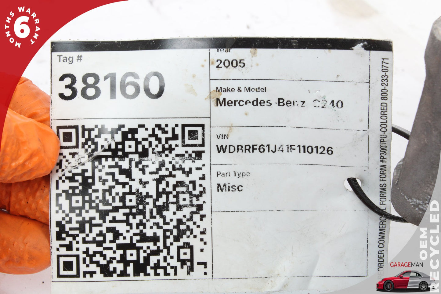 2001-2005 Mercedes W203 C240 ML350 Engine Alternator Generator 0111549102 OEM