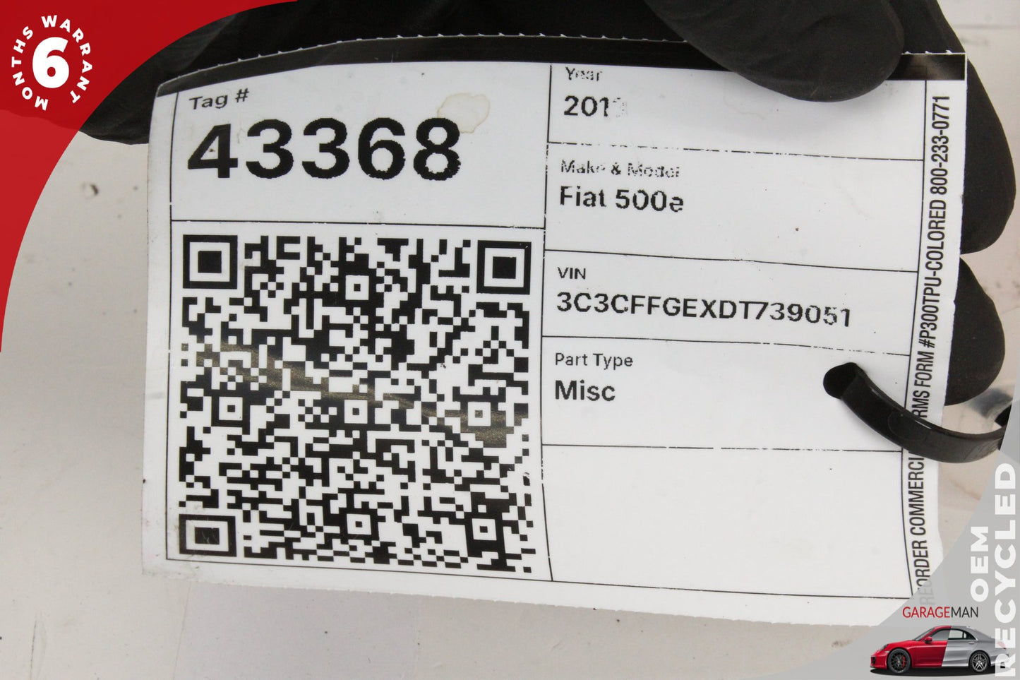 2012-2019 Fiat 500e Expansion Coolant Water Reservoir Tank 52126409AB OEM