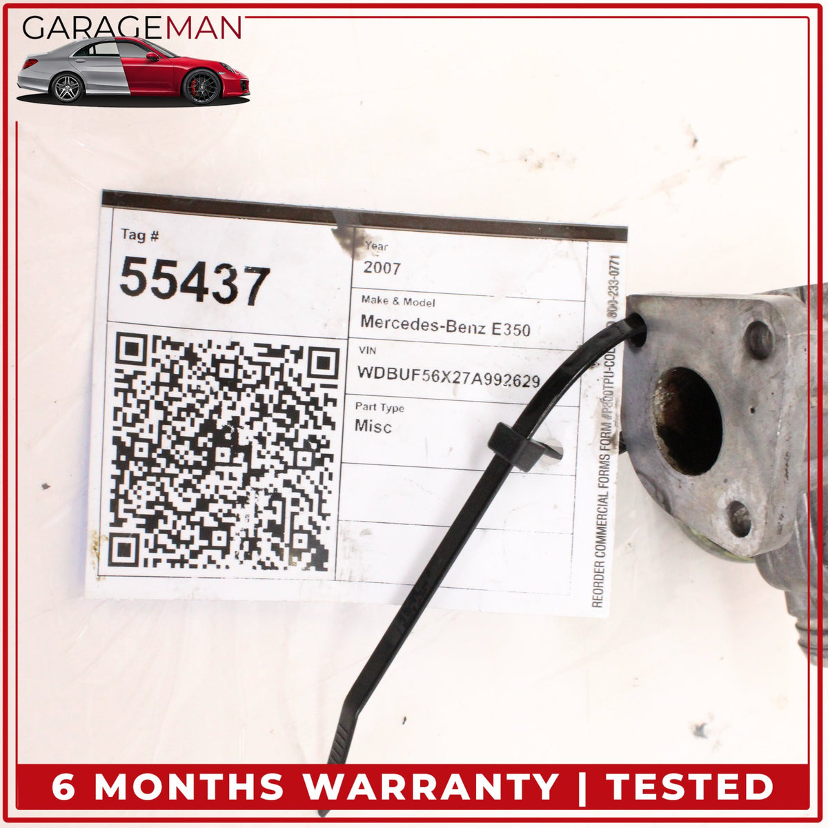 2005-2015 Mercedes W211 E350 C350 CLS550 Engine Motor Air Valve 0021407560 OEM
