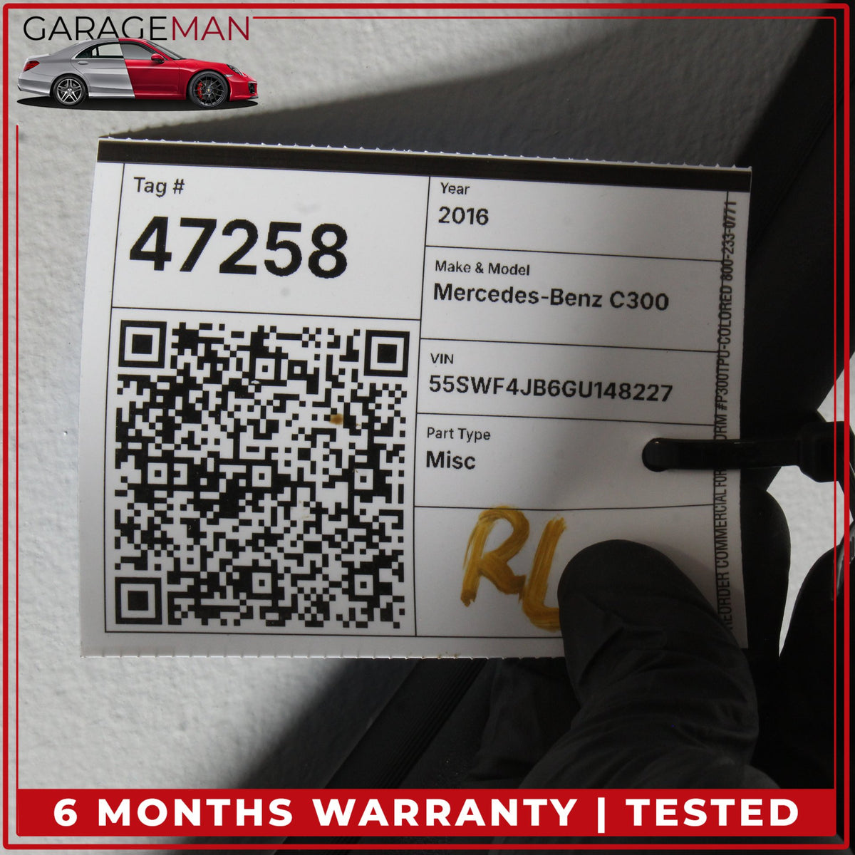 2015-2021 Mercedes W205 C300 Rear Left Side Door Rubber Seal 2056970151 OEM