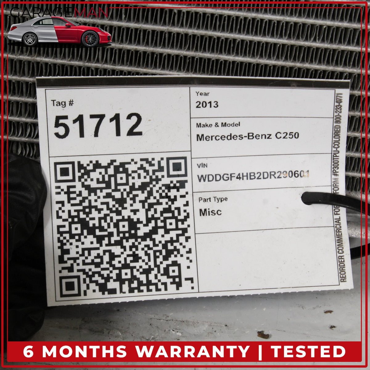 2012-2014 Mercedes W204 C250 Engine Cooling Radiator AC A/C Condenser Assy OEM