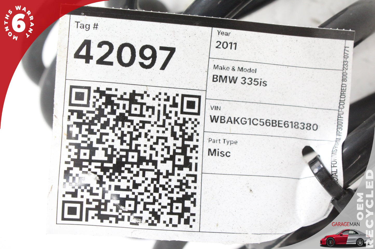 2011-2013 BMW 335is 328i Rear Left and Right Side Coil Spring Set 6767337 OEM