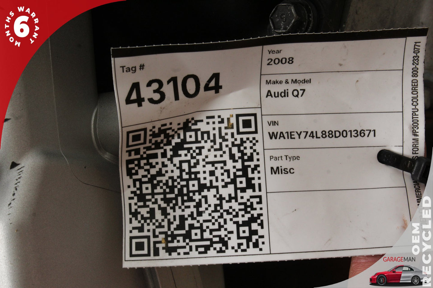 2007-2009 Audi Q7 AWD 3.6L VR6 BHK Engine Motor Assembly mileage 119k