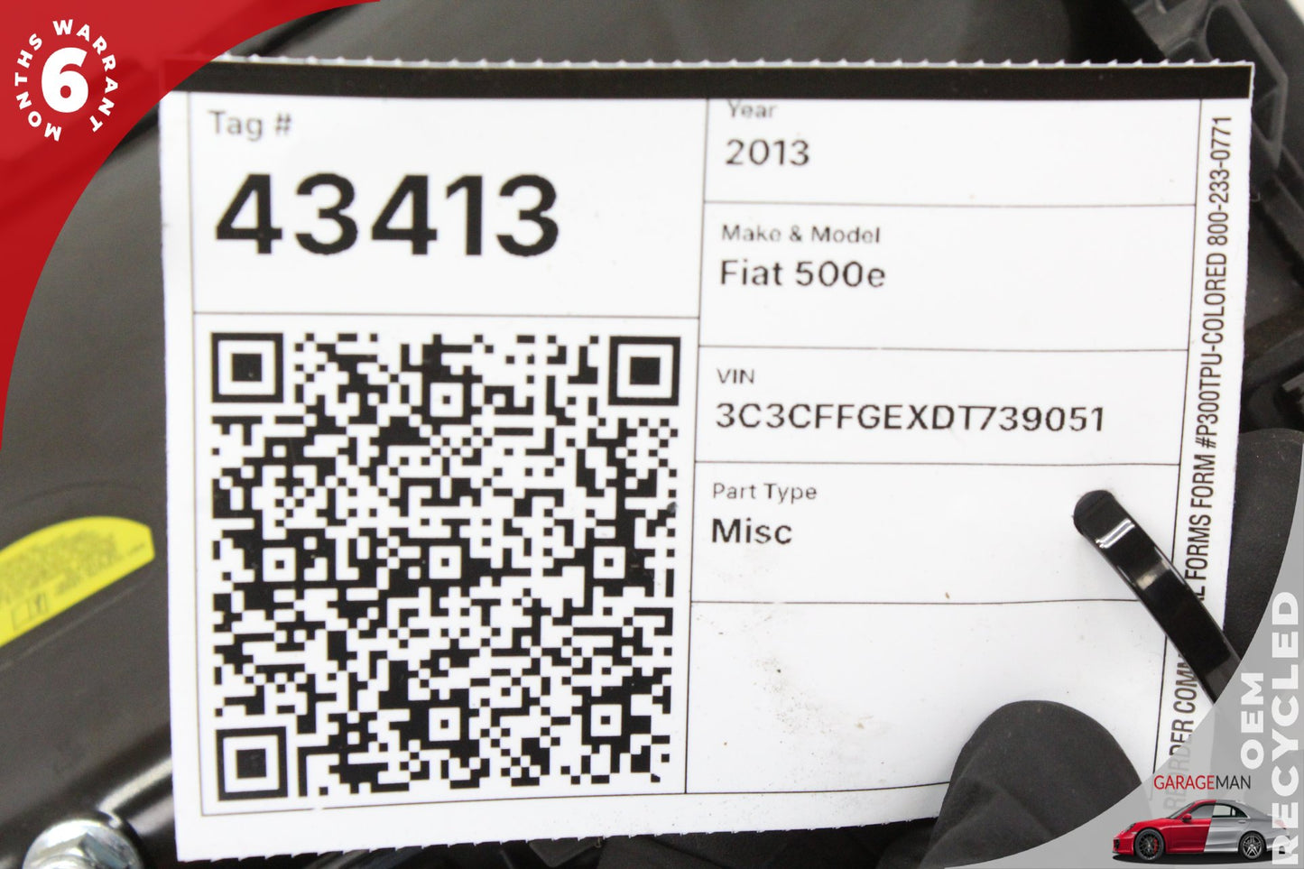 2012-2019 Fiat 500e Front Left Side Knee Safety Airbag Air Bag P1RU68JXWAF OEM
