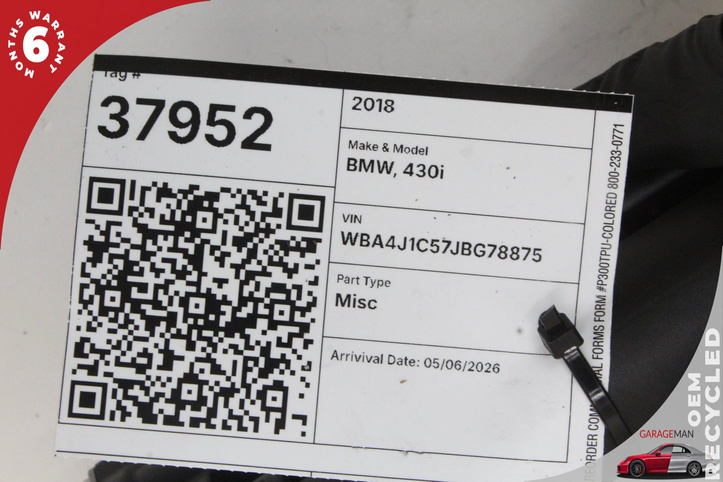 2014-2020 BMW 430i F36 Rear Right Passenger Side Trunk Tailgate Strut 7432376