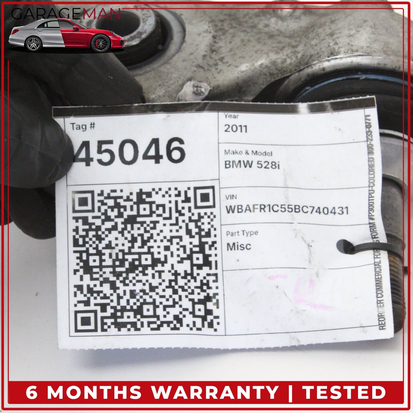 2009-2019 BMW 528i F10 RWD Front Right Side Wishbone Lower Control Arm 31126794204 OEM