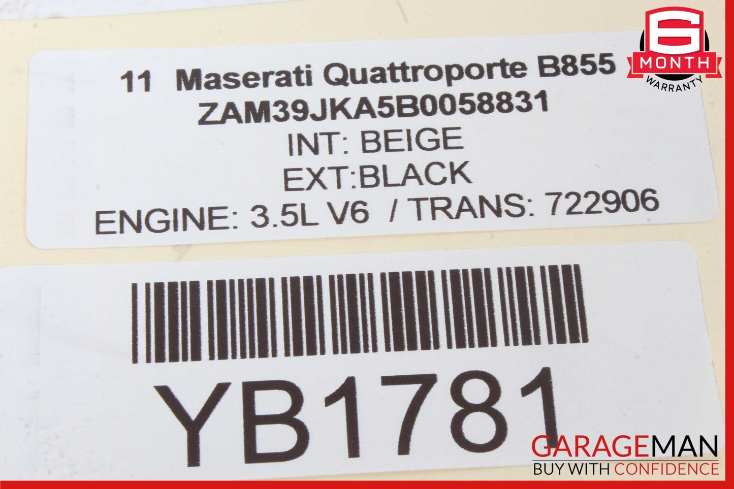 03-13 Maserati Quattroporte M139 Steering Wheel Airbag Black OEM