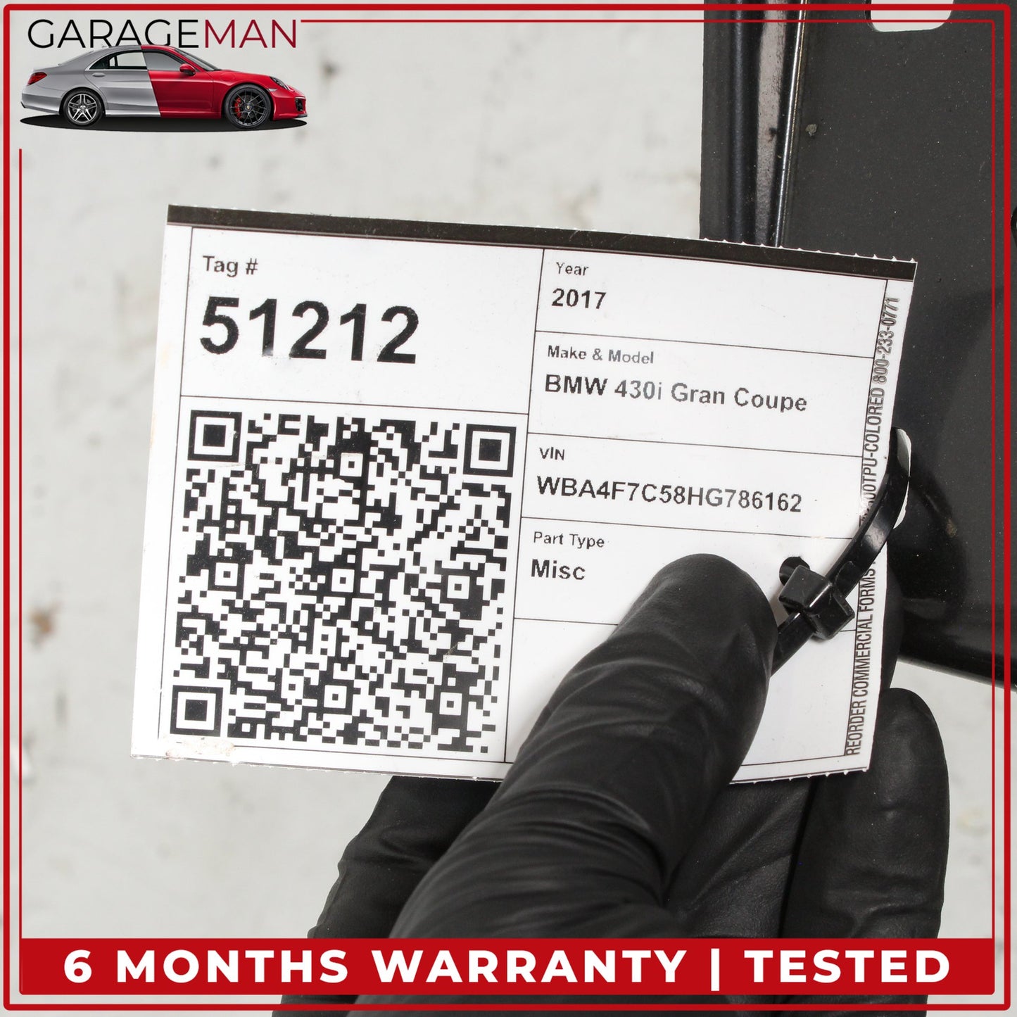 2015-2020 BMW 430i Gran Coupe M-Sport Front Reinforcement Bar Upper Radiator Support Clip OEM
