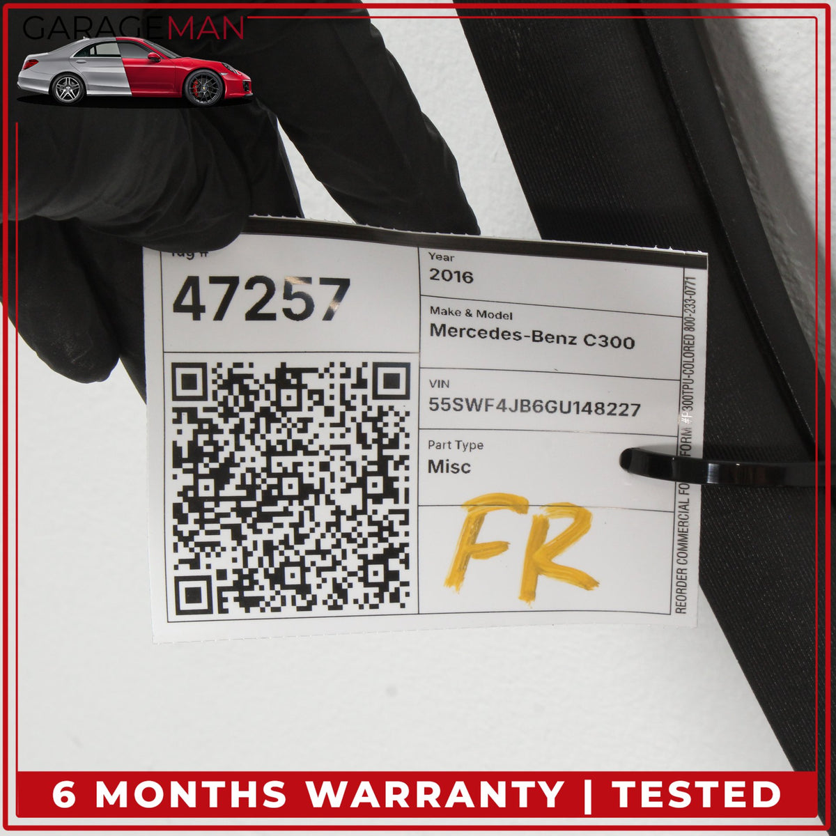2015-2021 Mercedes W205 C300 Front Right Side Door Rubber Seal 2056970051 OEM