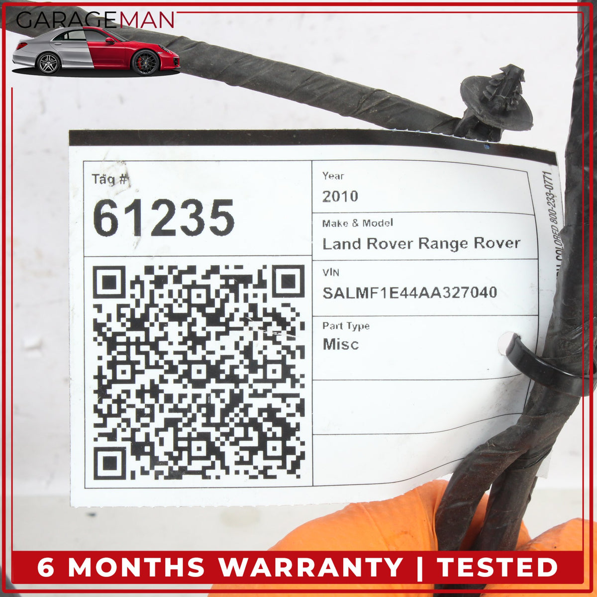 2010-2012 Range Rover L322 Front Bumper Parking Wire Harness w/ Sensors OEM
