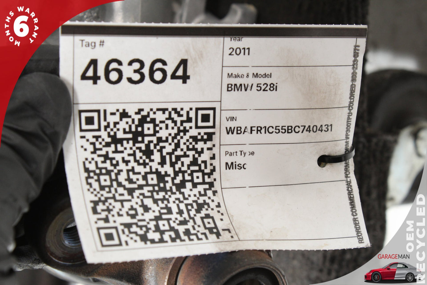 2011 BMW 528i F10 RWD 3.0L Rear Axle Differential Carrier 7578149