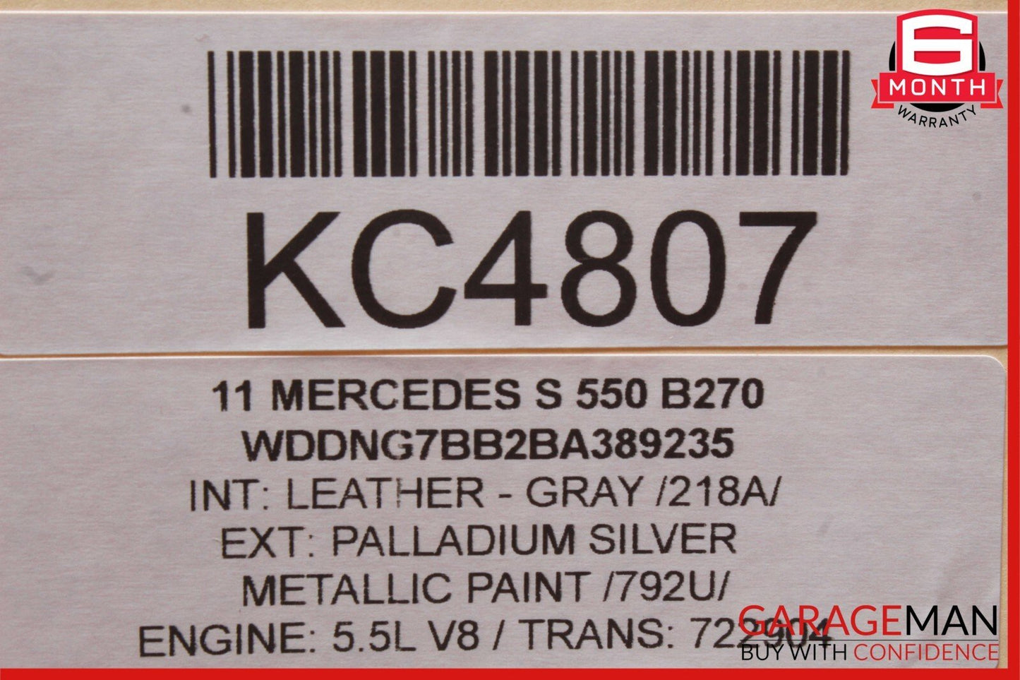 06-14 Mercedes W221 S550 R500 CL500 Front Right Side Seat SRS Airbag Air Bag OEM