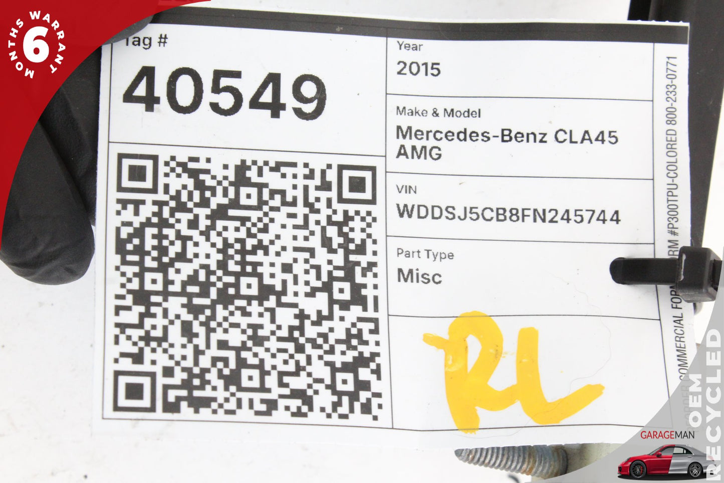 2014-2019 Mercedes W117 CLA45 AMG Rear Left Quarter Window Glass 1177300118 OEM