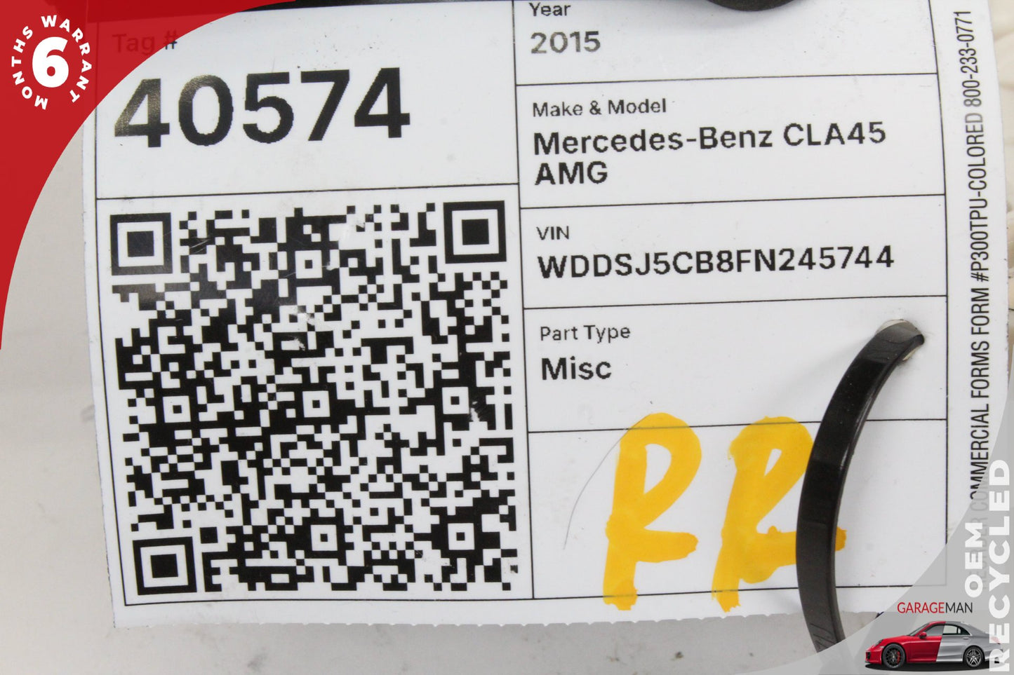 2014-2019 Mercedes W117 CLA45 AMG Rear Right Window Regulator Motor 61041112 OEM