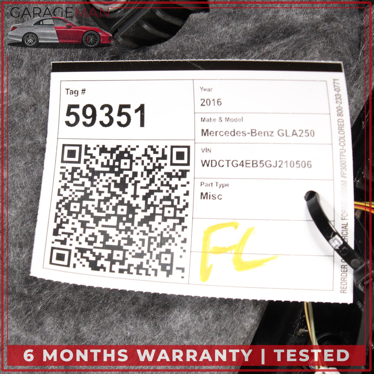2015-2020 Mercedes X156 GLA250 Front Left Door Trim Panel w/ Control Switch OEM