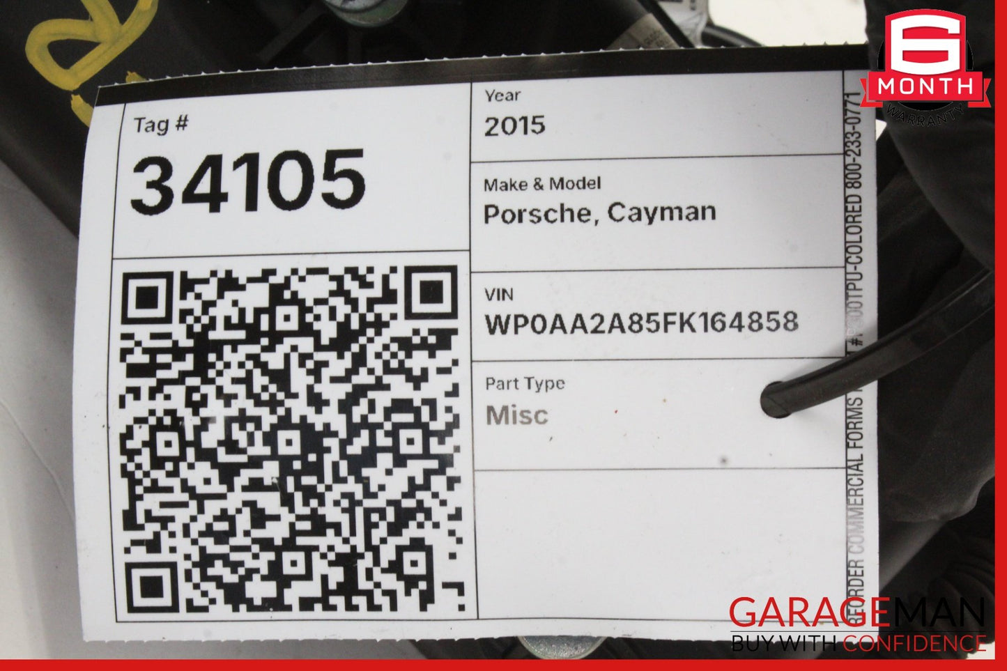 2013-2016 Porsche Cayman 981 Front Right Exterior Door Handle 98153801102 OEM